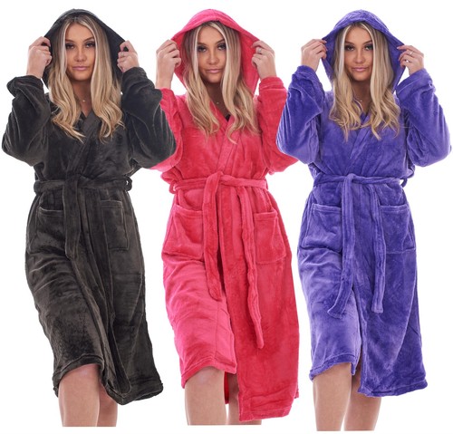 Womens fleece dressing gowns - womens,