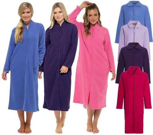 Ladies zip dressing gown - ladies,