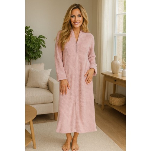 Ladies zip long - robe, dressing