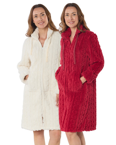 Womens cable knit fleece zip - womens,