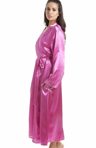 Pink dressing gown satin - satin, robe